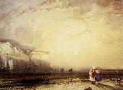 Richard Parkes Bonington Sunset in the Pays de Caux oil painting artist